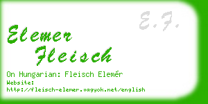 elemer fleisch business card